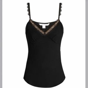 NWT DVF Margarit top in silk and lace size 2